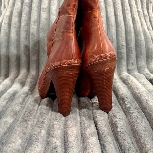 Vintage Cole Hann Nike Air G Series Heeled Brown Leather Boots - Picture 5 of 8